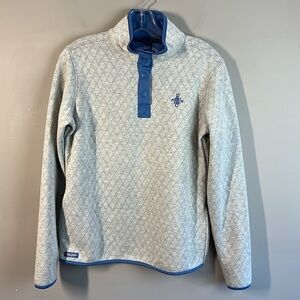 Straight Down Clothing Company Grey Quilted Quarter Snap Top Size M